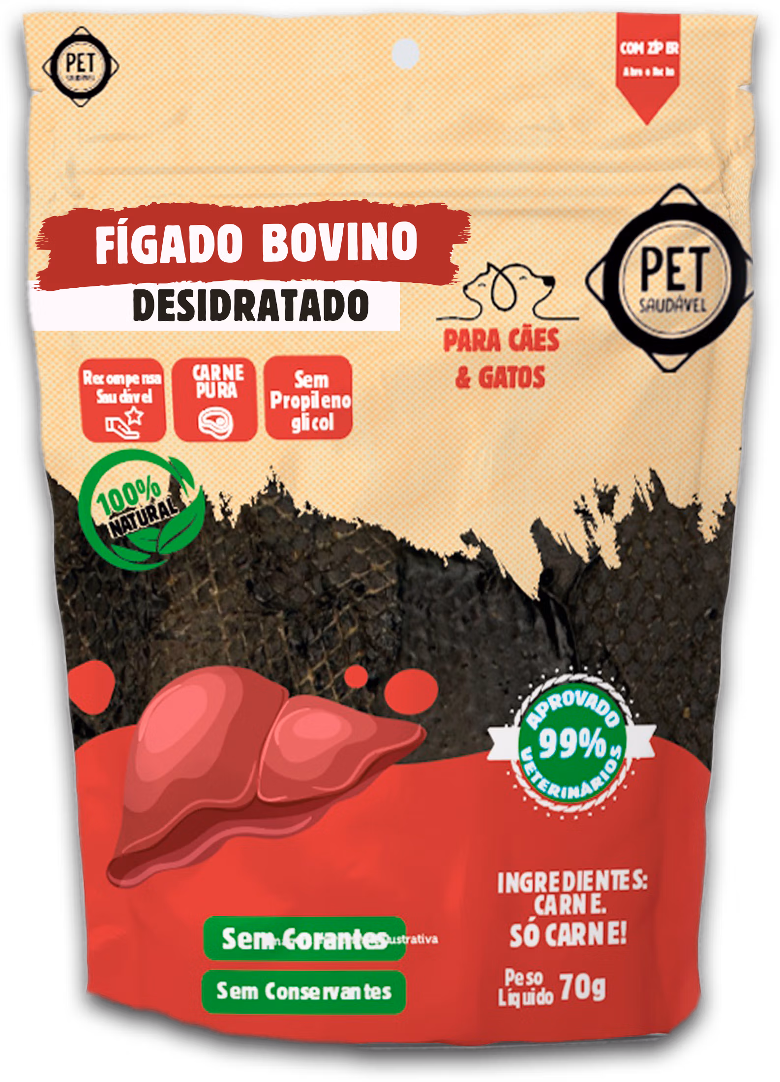Petisco Desidratado de Fígado Bovino