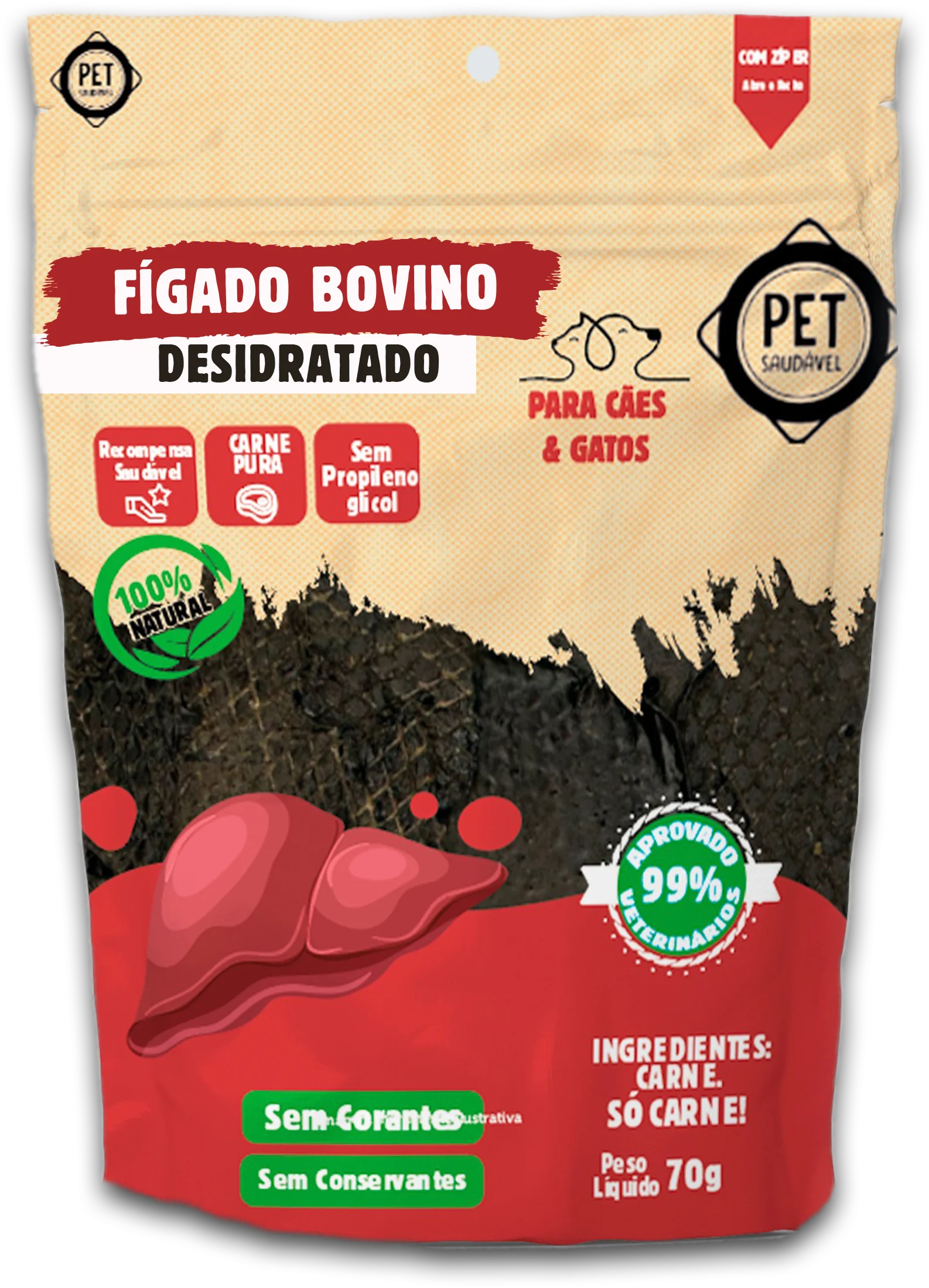 Petisco Desidratado de Fígado Bovino